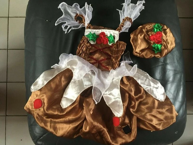 Rare et fantastique robe de noel de bébé pudding taille 18 mois / 2 ans Neuve Id